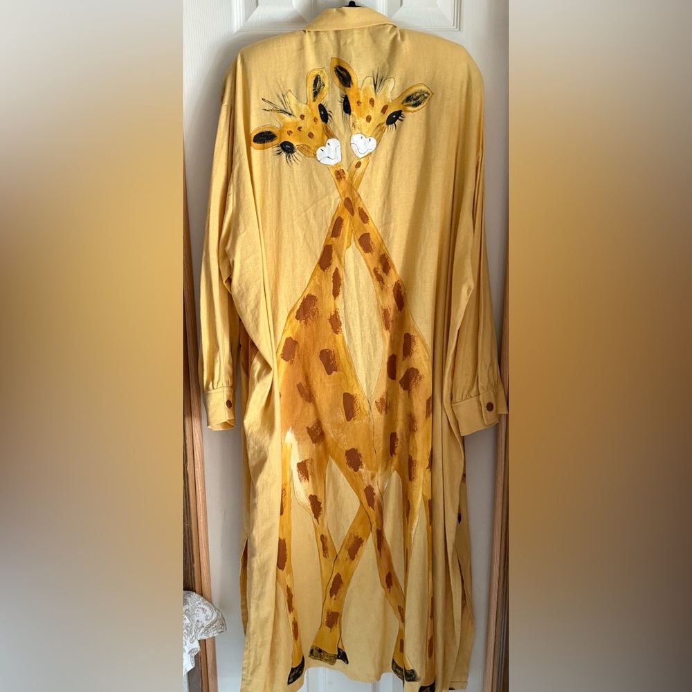 OOAK Hand Painted Giraffe Duster